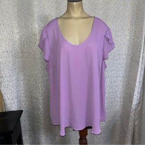 Torrid Lavender Blouse with Short Sleeves, Size 2X